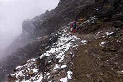 Ένα sherpa που ανοίγει το δρόμο σε ένα ίχνος, αιχμή νησιών, περιοχή Everest, του Νεπάλ στοκ εικόνες Ένα sherpa που ανοίγει το δρόμο σε ένα ίχνος, αιχμή νησιών, περιοχή Everest, του Νεπάλ στοκ εικόνες