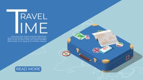 Έννοια προτύπων τουρισμού στο isometric ύφος ελεύθερη απεικόνιση δικαιώματος Έννοια προτύπων τουρισμού στο isometric ύφος ελεύθερη απεικόνιση δικαιώματος