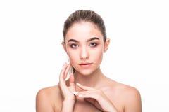Έννοια φροντίδας δέρματος Ομορφιά και SPA για το σώμα και το πρόσωπο Όμορφη χαμογελώντας τρυφερή νέα γυναίκα με το φρέσκο καθαρό στοκ φωτογραφίες Έννοια φροντίδας δέρματος Ομορφιά και SPA για το σώμα και το πρόσωπο Όμορφη χαμογελώντας τρυφερή νέα γυναίκα με το φρέσκο καθαρό στοκ φωτογραφίες
