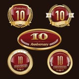 10α εμβλήματα επετείου καθορισμένα διανυσματική απεικόνιση 10α εμβλήματα επετείου καθορισμένα διανυσματική απεικόνιση