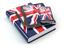 αγγλική εκμάθηση Κινητά συσκευές, smartphone, PC ταμπλετών και βιβλίο ελεύθερη απεικόνιση δικαιώματος αγγλική εκμάθηση Κινητά συσκευές, smartphone, PC ταμπλετών και βιβλίο ελεύθερη απεικόνιση δικαιώματος