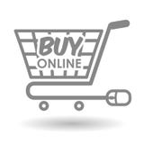 Αγοράστε on-line πέρα από το άσπρο υπόβαθρο, σχέδιο κάρρων αγορών διανυσματική απεικόνιση Αγοράστε on-line πέρα από το άσπρο υπόβαθρο, σχέδιο κάρρων αγορών διανυσματική απεικόνιση