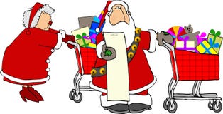 αγορές santa κας Claus διανυσματική απεικόνιση αγορές santa κας Claus διανυσματική απεικόνιση