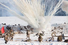 Αναδημιουργία των γεγονότων το 1943 που τελειώνουν τη μάχη Stalingrad. στοκ φωτογραφία Αναδημιουργία των γεγονότων το 1943 που τελειώνουν τη μάχη Stalingrad. στοκ φωτογραφία