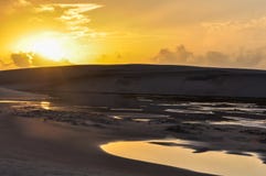 Ανατολή σε Lencois Maranheses, Βραζιλία στοκ φωτογραφίες Ανατολή σε Lencois Maranheses, Βραζιλία στοκ φωτογραφίες