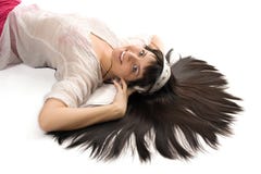 ανατολική γυναίκα πορτρέτου brunette ομορφιάς Στοκ Εικόνα ανατολική γυναίκα πορτρέτου brunette ομορφιάς Στοκ Εικόνα