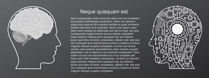 Ανθρώπινο κεφάλι μυαλού εγκεφάλου με τεχνητής νοημοσύνης διανυσματική απεικόνιση έννοιας ρομπότ την επικεφαλής διανυσματική απεικόνιση Ανθρώπινο κεφάλι μυαλού εγκεφάλου με τεχνητής νοημοσύνης διανυσματική απεικόνιση έννοιας ρομπότ την επικεφαλής διανυσματική απεικόνιση