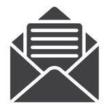 Ανοικτό εικονίδιο ταχυδρομείου glyph, Ιστός και κινητός, ανοιχτό γράμμα απεικόνιση αποθεμάτων Ανοικτό εικονίδιο ταχυδρομείου glyph, Ιστός και κινητός, ανοιχτό γράμμα απεικόνιση αποθεμάτων