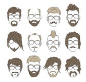 Απεικονίσεις hairstyles με μια γενειάδα και mustache ελεύθερη απεικόνιση δικαιώματος Απεικονίσεις hairstyles με μια γενειάδα και mustache ελεύθερη απεικόνιση δικαιώματος