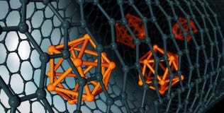 Απεικόνιση της ατομικής δομής Graphene - BA νανοτεχνολογίας ελεύθερη απεικόνιση δικαιώματος Απεικόνιση της ατομικής δομής Graphene - BA νανοτεχνολογίας ελεύθερη απεικόνιση δικαιώματος