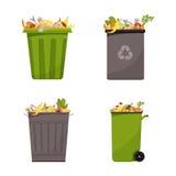 Αποκομιδή των dumpsters που γεμίζουν με τα απόβλητα τροφίμων Απεικόνιση για τα οργανικά απόβλητα, μηδέν θέμα αποβλήτων, σύγχρονο απεικόνιση αποθεμάτων Αποκομιδή των dumpsters που γεμίζουν με τα απόβλητα τροφίμων Απεικόνιση για τα οργανικά απόβλητα, μηδέν θέμα αποβλήτων, σύγχρονο απεικόνιση αποθεμάτων