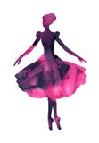 Απομονωμένη σκιαγραφία watercolor ενός ballerina ελεύθερη απεικόνιση δικαιώματος Απομονωμένη σκιαγραφία watercolor ενός ballerina ελεύθερη απεικόνιση δικαιώματος