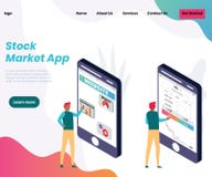 Απόθεμα που ανταλλάσσει app για τη Isometric έννοια έργου τέχνης επιχειρηματιών ελεύθερη απεικόνιση δικαιώματος Απόθεμα που ανταλλάσσει app για τη Isometric έννοια έργου τέχνης επιχειρηματιών ελεύθερη απεικόνιση δικαιώματος