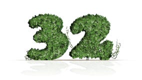 Αριθμός 32 που δημιουργείται των πράσινων φύλλων κισσών διανυσματική απεικόνιση Αριθμός 32 που δημιουργείται των πράσινων φύλλων κισσών διανυσματική απεικόνιση