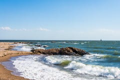 Ατλαντικός Ωκεανός στο πάρκο σημείου φάρων στο Νιού Χάβεν Κοννέκτικατ στοκ εικόνες Ατλαντικός Ωκεανός στο πάρκο σημείου φάρων στο Νιού Χάβεν Κοννέκτικατ στοκ εικόνες