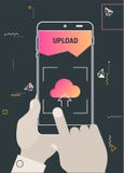 Αυξημένη app αποθήκευσης σύννεφων πραγματικότητας offcie κινητή έννοια ελεύθερη απεικόνιση δικαιώματος Αυξημένη app αποθήκευσης σύννεφων πραγματικότητας offcie κινητή έννοια ελεύθερη απεικόνιση δικαιώματος