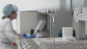 Αυτοματοποιημένη ρομποτική συσκευή ιατρικών εξετάσεων, κλινικός διαγνωστικός εργαστηριακός εξοπλισμός απόθεμα βίντεο Αυτοματοποιημένη ρομποτική συσκευή ιατρικών εξετάσεων, κλινικός διαγνωστικός εργαστηριακός εξοπλισμός απόθεμα βίντεο