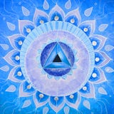 Αφηρημένο μπλε χρωματισμένο mandala εικόνων Vishuddha διανυσματική απεικόνιση Αφηρημένο μπλε χρωματισμένο mandala εικόνων Vishuddha διανυσματική απεικόνιση