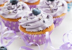 Βακκίνιο και lavender cupcakes στοκ εικόνες με δικαίωμα ελεύθερης χρήσης Βακκίνιο και lavender cupcakes στοκ εικόνες με δικαίωμα ελεύθερης χρήσης