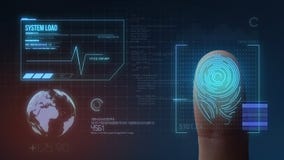 Βιομετρικό σύστημα προσδιορισμού ανίχνευσης δακτυλικών αποτυπωμάτων διανυσματική απεικόνιση Βιομετρικό σύστημα προσδιορισμού ανίχνευσης δακτυλικών αποτυπωμάτων διανυσματική απεικόνιση