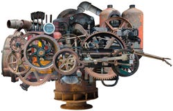 Βιομηχανική μηχανή εργοστασίων Steampunk που απομονώνεται Στοκ φωτογραφίες με δικαίωμα ελεύθερης χρήσης Βιομηχανική μηχανή εργοστασίων Steampunk που απομονώνεται Στοκ φωτογραφίες με δικαίωμα ελεύθερης χρήσης