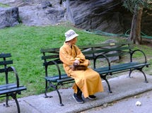 Βουδιστικός μοναχός που βλέπει στο Central Park, πόλη της Νέας Υόρκης, ΗΠΑ στοκ εικόνα με δικαίωμα ελεύθερης χρήσης Βουδιστικός μοναχός που βλέπει στο Central Park, πόλη της Νέας Υόρκης, ΗΠΑ στοκ εικόνα με δικαίωμα ελεύθερης χρήσης