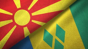 Βόρεια Μακεδονία και Άγιος Βικέντιος και Γρεναδίνες δύο υφαντικό ύφασμα σημαιών διανυσματική απεικόνιση Βόρεια Μακεδονία και Άγιος Βικέντιος και Γρεναδίνες δύο υφαντικό ύφασμα σημαιών διανυσματική απεικόνιση