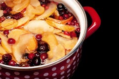Γλυκά μαγειρευμένα φρούτα για το cookbook Στοκ Εικόνες Γλυκά μαγειρευμένα φρούτα για το cookbook Στοκ Εικόνες