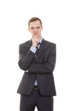 Γλώσσα του σώματος άτομο στο επιχειρησιακό κοστούμι που απομονώνεται επάνω Στοκ εικόνα με δικαίωμα ελεύθερης χρήσης Γλώσσα του σώματος άτομο στο επιχειρησιακό κοστούμι που απομονώνεται επάνω Στοκ εικόνα με δικαίωμα ελεύθερης χρήσης