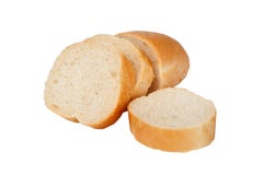 Γαλλικές φέτες baguette, που απομονώνονται στο άσπρο υπόβαθρο στοκ εικόνες Γαλλικές φέτες baguette, που απομονώνονται στο άσπρο υπόβαθρο στοκ εικόνες