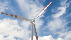 Γεννήτρια αέρα σε ένα κλίμα των όμορφων σύννεφων, η έννοια της χρησιμοποίησης των εναλλακτικών μεθόδων πηγών ενέργειας απόθεμα βίντεο Γεννήτρια αέρα σε ένα κλίμα των όμορφων σύννεφων, η έννοια της χρησιμοποίησης των εναλλακτικών μεθόδων πηγών ενέργειας απόθεμα βίντεο