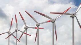 Γεννήτρια αέρα σε ένα κλίμα των όμορφων σύννεφων, η έννοια της χρησιμοποίησης των εναλλακτικών μεθόδων πηγών ενέργειας ελεύθερη απεικόνιση δικαιώματος Γεννήτρια αέρα σε ένα κλίμα των όμορφων σύννεφων, η έννοια της χρησιμοποίησης των εναλλακτικών μεθόδων πηγών ενέργειας ελεύθερη απεικόνιση δικαιώματος