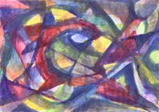 Γεωμετρική αφηρημένη ζωγραφική watercolor καλειδοσκόπιο διανυσματική απεικόνιση Γεωμετρική αφηρημένη ζωγραφική watercolor καλειδοσκόπιο διανυσματική απεικόνιση
