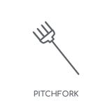 Γραμμικό εικονίδιο Pitchfork Σύγχρονη έννοια λογότυπων Pitchfork περιλήψεων επάνω ελεύθερη απεικόνιση δικαιώματος Γραμμικό εικονίδιο Pitchfork Σύγχρονη έννοια λογότυπων Pitchfork περιλήψεων επάνω ελεύθερη απεικόνιση δικαιώματος