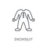 Γραμμικό εικονίδιο Snowsuit Σύγχρονη έννοια λογότυπων Snowsuit περιλήψεων στο wh διανυσματική απεικόνιση Γραμμικό εικονίδιο Snowsuit Σύγχρονη έννοια λογότυπων Snowsuit περιλήψεων στο wh διανυσματική απεικόνιση