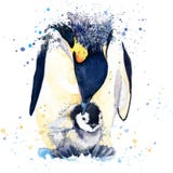 Γραφική παράσταση μπλουζών αυτοκρατόρων penguin απεικόνιση αυτοκρατόρων penguin με το κατασκευασμένο υπόβαθρο watercolor παφλασμώ διανυσματική απεικόνιση Γραφική παράσταση μπλουζών αυτοκρατόρων penguin απεικόνιση αυτοκρατόρων penguin με το κατασκευασμένο υπόβαθρο watercolor παφλασμώ διανυσματική απεικόνιση