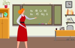 Δάσκαλος που δίνει το μάθημα στην τάξη Αλφάβητο κιμωλίας ελεύθερη απεικόνιση δικαιώματος Δάσκαλος που δίνει το μάθημα στην τάξη Αλφάβητο κιμωλίας ελεύθερη απεικόνιση δικαιώματος