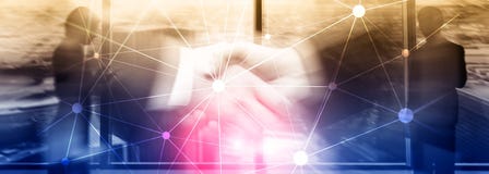 Δίκτυο Blockchain στο θολωμένο υπόβαθρο ουρανοξυστών Οικονομική έννοια τεχνολογίας και επικοινωνίας στοκ εικόνες Δίκτυο Blockchain στο θολωμένο υπόβαθρο ουρανοξυστών Οικονομική έννοια τεχνολογίας και επικοινωνίας στοκ εικόνες