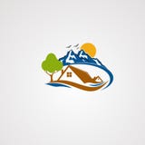 Διάνυσμα, εικονίδιο, στοιχείο, και πρότυπο λογότυπων σπιτιών βουνών για την επιχείρηση διανυσματική απεικόνιση Διάνυσμα, εικονίδιο, στοιχείο, και πρότυπο λογότυπων σπιτιών βουνών για την επιχείρηση διανυσματική απεικόνιση