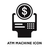 Διάνυσμα εικονιδίων μηχανών του ATM που απομονώνεται στο άσπρο υπόβαθρο, conce λογότυπων ελεύθερη απεικόνιση δικαιώματος Διάνυσμα εικονιδίων μηχανών του ATM που απομονώνεται στο άσπρο υπόβαθρο, conce λογότυπων ελεύθερη απεικόνιση δικαιώματος