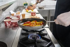 Διαδικασία μαγειρέματος σε ένα τηγάνι στοκ εικόνες Διαδικασία μαγειρέματος σε ένα τηγάνι στοκ εικόνες