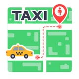 Διαδρομή ταξί στο χάρτη από το σημείο στο σημείο αναμονή το αυτοκίνητο διανυσματική απεικόνιση Διαδρομή ταξί στο χάρτη από το σημείο στο σημείο αναμονή το αυτοκίνητο διανυσματική απεικόνιση