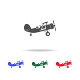 Διανυσματικά μαύρα αναδρομικά biplane εικονίδια Στοιχεία του στοιχείου μεταφορών στα πολυ χρωματισμένα εικονίδια Γραφικό εικονίδι διανυσματική απεικόνιση Διανυσματικά μαύρα αναδρομικά biplane εικονίδια Στοιχεία του στοιχείου μεταφορών στα πολυ χρωματισμένα εικονίδια Γραφικό εικονίδι διανυσματική απεικόνιση
