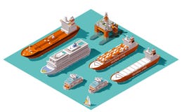 Διανυσματικές isometric σκάφη και πλατφόρμα άντλησης πετρελαίου ελεύθερη απεικόνιση δικαιώματος Διανυσματικές isometric σκάφη και πλατφόρμα άντλησης πετρελαίου ελεύθερη απεικόνιση δικαιώματος