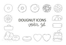 Διανυσματική απεικόνιση γραπτά doughnuts απεικόνιση αποθεμάτων Διανυσματική απεικόνιση γραπτά doughnuts απεικόνιση αποθεμάτων
