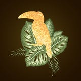 Διανυσματική τροπική σύνθεση των φύλλων monstera και φοινίκων διανυσματική απεικόνιση Διανυσματική τροπική σύνθεση των φύλλων monstera και φοινίκων διανυσματική απεικόνιση
