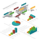 Διανυσματικό infographic πρότυπο με τα τρισδιάστατα isometric στοιχεία, τον παγκόσμιο χάρτη και τα διαγράμματα για τις επιχειρησι απεικόνιση αποθεμάτων Διανυσματικό infographic πρότυπο με τα τρισδιάστατα isometric στοιχεία, τον παγκόσμιο χάρτη και τα διαγράμματα για τις επιχειρησι απεικόνιση αποθεμάτων