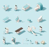 Διανυσματικό isometric χαμηλό πολυ σύνολο ιατρικού εξοπλισμού διανυσματική απεικόνιση Διανυσματικό isometric χαμηλό πολυ σύνολο ιατρικού εξοπλισμού διανυσματική απεικόνιση