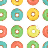 Διανυσματικό άνευ ραφής σχέδιο ζωηρόχρωμα doughnuts διανυσματική απεικόνιση Διανυσματικό άνευ ραφής σχέδιο ζωηρόχρωμα doughnuts διανυσματική απεικόνιση