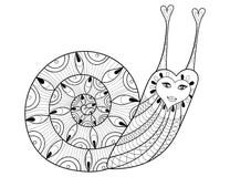 Διανυσματικό σαλιγκάρι zentangle για τις ενήλικες χρωματίζοντας σελίδες, θεραπεία τέχνης ελεύθερη απεικόνιση δικαιώματος Διανυσματικό σαλιγκάρι zentangle για τις ενήλικες χρωματίζοντας σελίδες, θεραπεία τέχνης ελεύθερη απεικόνιση δικαιώματος